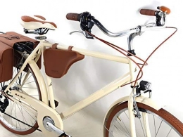 CSM Fahrräder Angebot / Fahrrad Herren Vintage mit Taschen und Schulter einschließlich - Schalthebel Shimano 6 Geschwindigkeit – Farbe Creme Fahrrad Vintage Retro Old-Time - Fahrrad Geschenk Herren