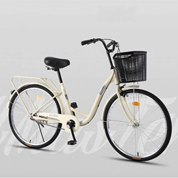 Bove City Bove Fahrrad Single-Speed Leicht Und Stabil Scheibenbremsen Stoßdämpfer Citybike Unisex Retro Fahrrad-24inch-G