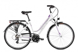 breluxx City breluxx® 28 Zoll ALU Trekking Damenfahrrad Citybike FS - Gazela, weiß lila, Model 2021