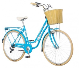 breluxx Fahrräder breluxx® 28 Zoll Damenfahrrad Venera Fashion Karma blau Citybike mit Korb + Licht, Retro Bike, 6 Gang Shimano, Modell 2020