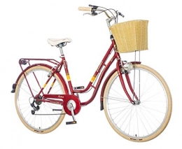breluxx Fahrräder breluxx® 28 Zoll Damenfahrrad Venera Fashion Karma rot Citybike mit Korb + Licht, Retro Bike, 6 Gang Shimano, Modell 2020