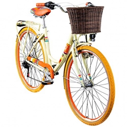 Chill Fahrräder Chill 28 Zoll Damenrad Citybike Fahrrad Hollandrad Damenfahrrad 6 Gang, Farbe:beige, Rahmengrösse:19 Zoll