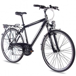 CHRISSON Fahrräder CHRISSON 28 Zoll City Bike Herrenrad INTOURI mit 24G ACERA schwarz matt Gabel: Suntour