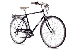 CHRISSON Fahrräder CHRISSON 28 Zoll Herren City Bike - Vintage City Gent schwarz - Old School Herrenfahrrad mit 6 Gang Shimano Tourney Kettenschaltung, Retro Cityfahrrad für Männer