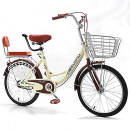 GFSHXYAI Fahrräder City Bike, 24-Zoll-Cruiser-Frauenfahrrad, 6-Gang-Getriebe, Geeignet für Studenten Und Erwachsene Zu Fahren-Komfort，Passend für Einkaufen und Einkaufen für Die Arbeit…