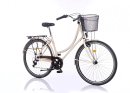 E-ROCK City City Bike E5 Trekkingrad Hardtail Damenrad Fahrrad Shimano Schaltung Fitness Bike (Weiß)