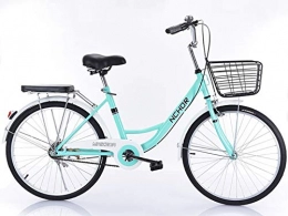 ZJWD Fahrräder Commuter City Bike 24 Zoll Leichtes Stadtfahrrad Für Erwachsene Mit Korb Und Leichtem Carbon-Stahlrahmen-Komfortfahrrad Hinten, C
