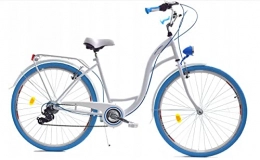 Dallas Fahrräder Dallas City 28" 7spd Fahrrad - weiß mit blau