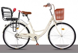 LHY Fahrräder Damen Beach Cruiser Bike, 26 Zoll Lady Single Speed mit Korb, traditionelle Klassische lässige holländische Fahrrad bequemes städtisches Pendlerfahrrad für Erwachsene Studenten Landfahren, L, 24'
