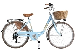 BICICLETTE CANELLINI Fahrräder Damenfahrrad Venus süß Taille 26" Shimano CTB Citybike Stadtfahrrad (Hellblau)
