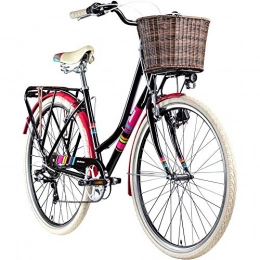 Galano Fahrräder Damenrad 700c Hollandrad Stadtrad 28 Zoll Galano Blush 7 Gang Fahrrad Damen City (schwarz / pink, 48 cm)