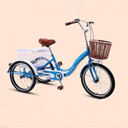 Dreiräder Trikes Tricycle Erwachsener 20 Zoll 3-Rad-Bikes Dreirad For Senioren Drei Rad-Bike Cruise Fahrräder, High Carbon Stahlrahmen, Lastenfahrrad Mit Einkaufskorb For Frauen, Männer, Anfänger