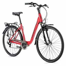 Leaderfox Fahrräder Fahrrad Muskullar City Bike 28 Leader Fox Region 2021 Unisex Rot 7 V Aluminiumrahmen 17 Zoll (Erwachsenengröße 165 bis 173 cm)
