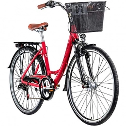 Galano Fahrräder Galano 28 Zoll Prelude Citybike Stadt Fahrrad Licht 7 Gang, Farbe:rot