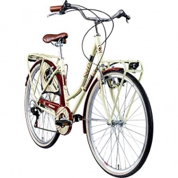 Galano Fahrräder Galano Trekkingrad 700c Damenfahrrad Citybike Damenrad 28" Caledonia Fahrrad (Creme / rot, 48 cm)