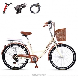 GHH Fahrräder GHH 24 Zoll Cityrder / 7-Gang Retro Bike Braun mit Korb + Licht / Herren Rad / Damenfahrrad mit Beleuchtung, Inflator, Schloss
