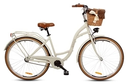Goetze Fahrräder Goetze Style Vintage Retro Citybike Damenfahrrad Hollandrad, 28 Zoll Alu Räder, 1 Gang, Single Speed, Tiefeinsteiger, Rücktrittbremse, Korb mit Bezug Gratis!