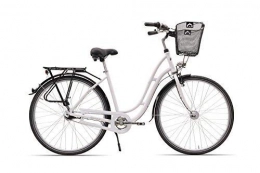 Hawk Fahrräder Hawk Unisex – Erwachsene City Classic Joy Plus, 7G, ND, Piano White, S / M, Korb, weiß, 28 Zoll