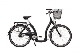 Hawk Fahrräder Hawk Unisex – Erwachsene schwarz, City Comfort Plus 28" 7-G, Korb, Zoll