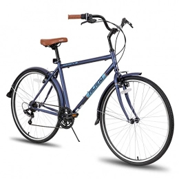 ivil Fahrräder Hiland Cityrad Vintage Citybike 28 Zoll 700C mit Shimano 7 Gang-Schaltung Hybrid Bike Hollandrad Pendlerfahrrad 50cm blau Herren Damen Jugend