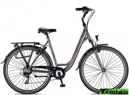 Hooptec Fahrräder Hooptec Damen Citybike Verona 28 Zoll 7 Gang 49 cm grau-warm-matt