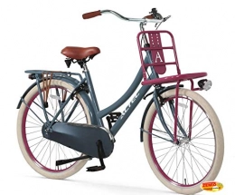 Hooptec Fahrräder Hooptec Damen Hollandrad 28 Zoll Hoopetec Urban Transportfiets Grau-Pink 2019