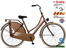 Hooptec Fahrräder Hooptec Roma 28 Zoll Omafiets 53 cm Braun Angebot mit Vorderradbremse und Reflektoren