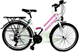 KRON Fahrräder KRON 24 Zoll Mädchenfahrrad Damenfahrrad Kinderfahrrad RH ca 42cm City Bike Weiss Pink NEU