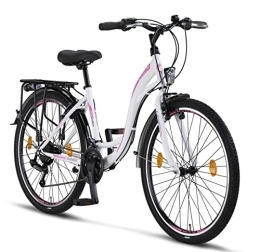 Licorne Bike Fahrräder Licorne Bike Stella Premium City Bike in 24, 26 und 28 Zoll - Fahrrad für Mädchen, Jungen, Herren und Damen - 21 Gang-Schaltung - Hollandfahrrad Citybike (Weiss, 26.00)