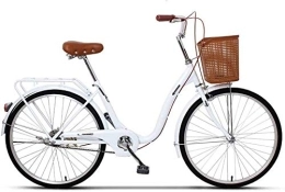 LJXiioo Fahrräder LJXiioo Damen Cruiser Bike Adult Beach Cruiser Bike, Single-Speed-Antriebe, Mittelstahl-Step-Over-Rahmen, leichtes City Student Commuter Car, C, 24IN