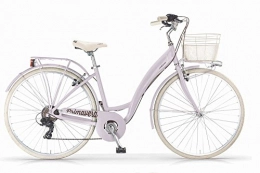 MBM City MBM Fahrrad Primavera 2017 Damen, Aluminium-Rahmen, 6-Gang, Fahrradkorb, Zwei Größen und sechs Farben erhältlich (Lavendel, H46 (Räder 28 Zoll))