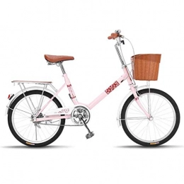 NYPB Fahrräder NYPB Praktisches Cityfahrrad für Frauen, ab 150 cm(20inch) Damen-Citybike mit Rücktrittbremse Citybike mit Korb Bequemes Kissen Halber Bremshebel aus Aluminium, Youth pink 20inch