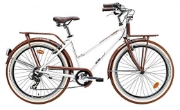 Olmo Fahrräder Olmo 26 Zoll Cityrad Damen Darsena Aluminium 7 Gänge Weiß-Braun 46 cm Rahmengröße