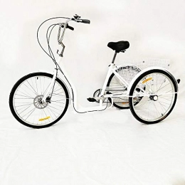OUkANING Fahrräder OUKANING Dreirad für Erwachsene 6 Speed 26" 3 Rad Erwachsene Fahrrad Dreirad Trike Cruise Bike mit Sattel