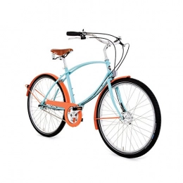 Pashley Fahrräder Pashley Tube Rider - Cooles farbenfrohes City-Bike für Sie und Ihn 5-Gang-Nabenschaltung, Rahmen 19'', Türkis / Orange schwungvoll - individuell - poppig (türkis / orange)