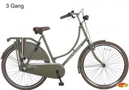 Plezier Fahrräder Plezier Damen Hollandrad 28 Zoll 3 Gang Army-Grün 57 cm