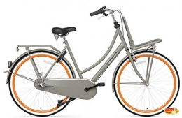 Plezier Fahrräder Plezier Damen Hollandrad 28 Zoll 3 Gang Grau-Orange 57 cm Rahmenhöhe