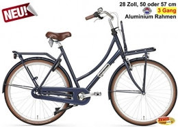 Plezier Fahrräder Plezier Damen Hollandrad 3-Gang Daily Dutch Prestige Dunkelblau 50cm
