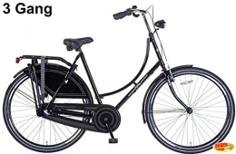 Plezier Fahrräder Plezier Damen Hollandrad Omafiets 28 Zoll 3 Gang Schwarz 57 cm