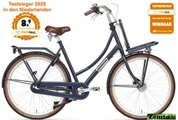 Plezier Fahrräder Plezier Testsieger, Damen Hollandrad 3-Gang Daily Dutch Prestige Dunkelblau 50 cm Trommellbremsen