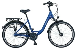 Stratos Fahrräder Prophete Geniesser City Bike | Erwachsene Fahrrad | Damen / Herren | City Fahrrad 28" | 7-Gang Nabenschaltung | Matt Blau / Schwarz