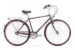 ROMET Fahrräder Romet ORION Stadtfahrrad Citybike 28 Zoll Shimano Aluminium Rahmen 3 Gang Retro-Design Braun