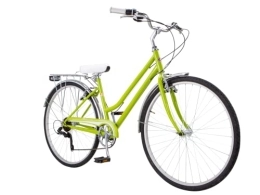 Schwinn City Schwinn Wayfarer 500 Hybrid-Fahrrad für Herren und Damen, 700c-Reifen, 16-Zoll-Hi-Ten-Stahlrahmen, 7-Gang-Schalthebel, Gepäckträger hinten, Olive