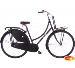 Spirit Fahrräder Spirit Damenrad Transporter Mattschwarz 28 Zoll Plus Frontträger, 57 cm, inkl. Felgenbremse und Reflektoren