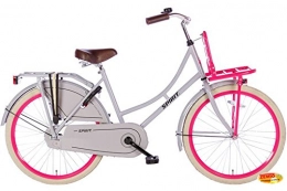 Spirit Fahrräder Spirit Mädchenrad Omafiets Grau-Rosa 24 Zoll