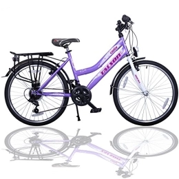 Talson Fahrräder Talson 26 Zoll Mädchenfahrrad 21-Gang Shimano Schaltung mit Beleuchtung nach STVO Lila Doppelrahmen
