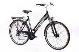 tretwerk DIREKT gute Räder City Tretwerk - 28 Zoll Damen Fahrrad - Verano schwarz 53 cm - Citybike mit 24 Gang Shimano Schaltung - Damenfahrrad mit LED-Beleuchtung - Cityrad für Frauen