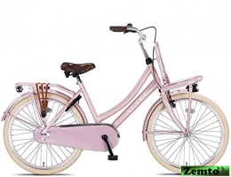 Hooptec Fahrräder Urban Mädchenrad 24 Zoll Transportfahrrad hell-rosa