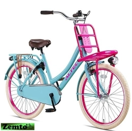 Hooptec Fahrräder Urban Mädchenrad 24 Zoll Transportfahrrad Mint Pinky