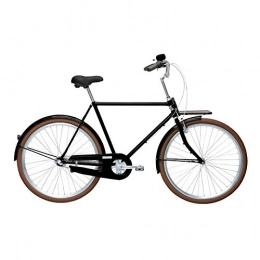 Velorbis Fahrräder Velorbis Comfort Bike for Men Urban Chic Fahrrad 3 Gang 22, 5 Zoll Rahmen mit Frontträger (Jet Black, 57 cm)